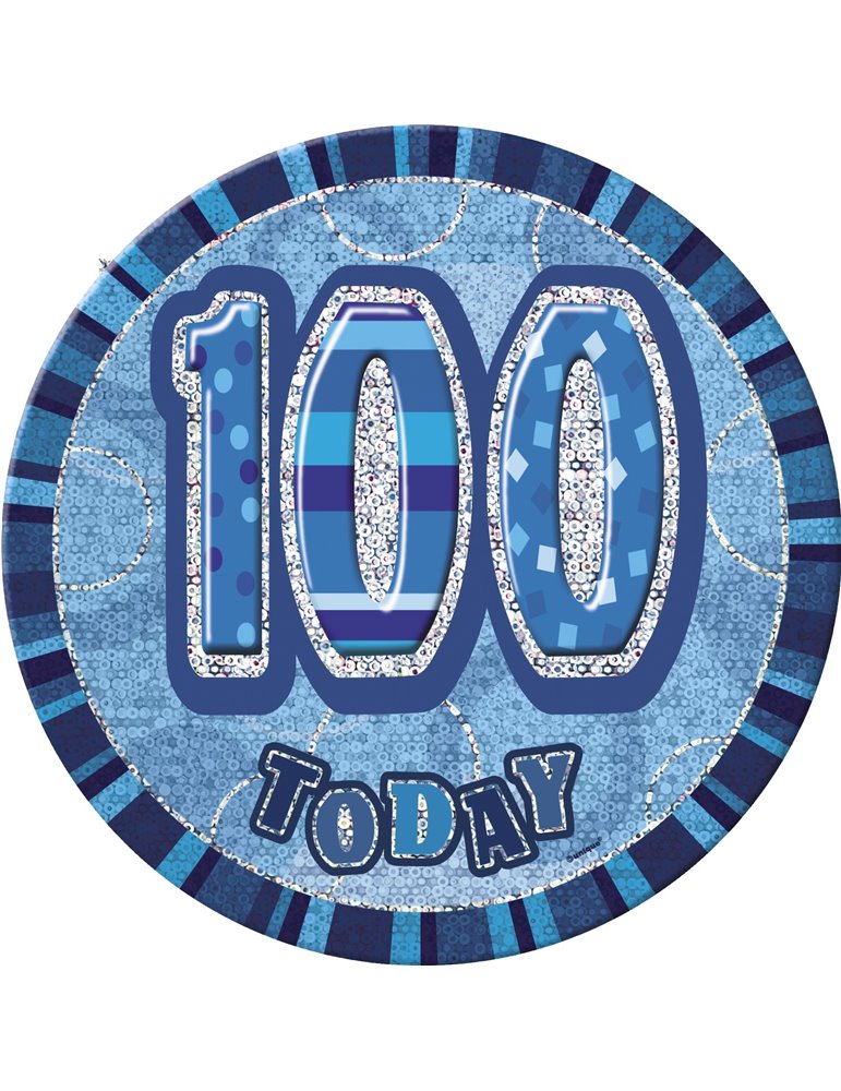 GLITZ BLUE BIRTHDAY BADGE-100