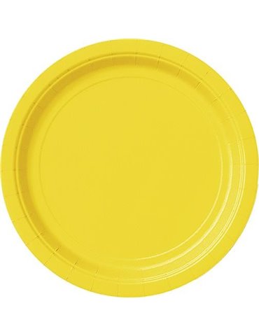 20 SUNFLOWER YELLOW 7'' PLATES