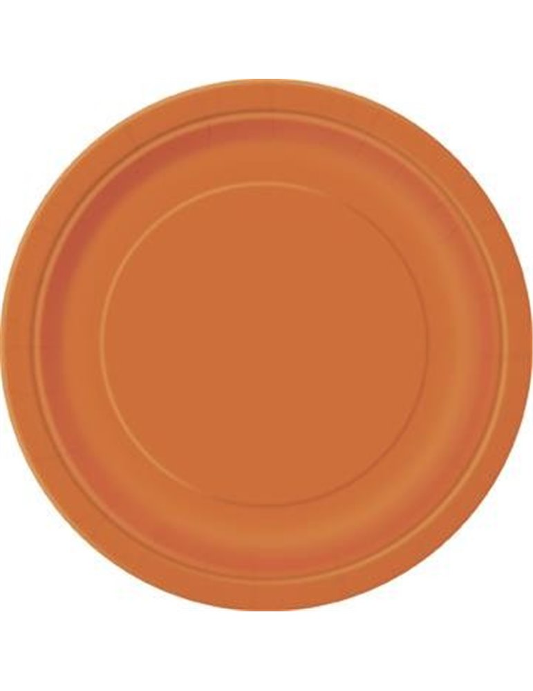 20 PUMPKIN ORANGE 7'' PLATES