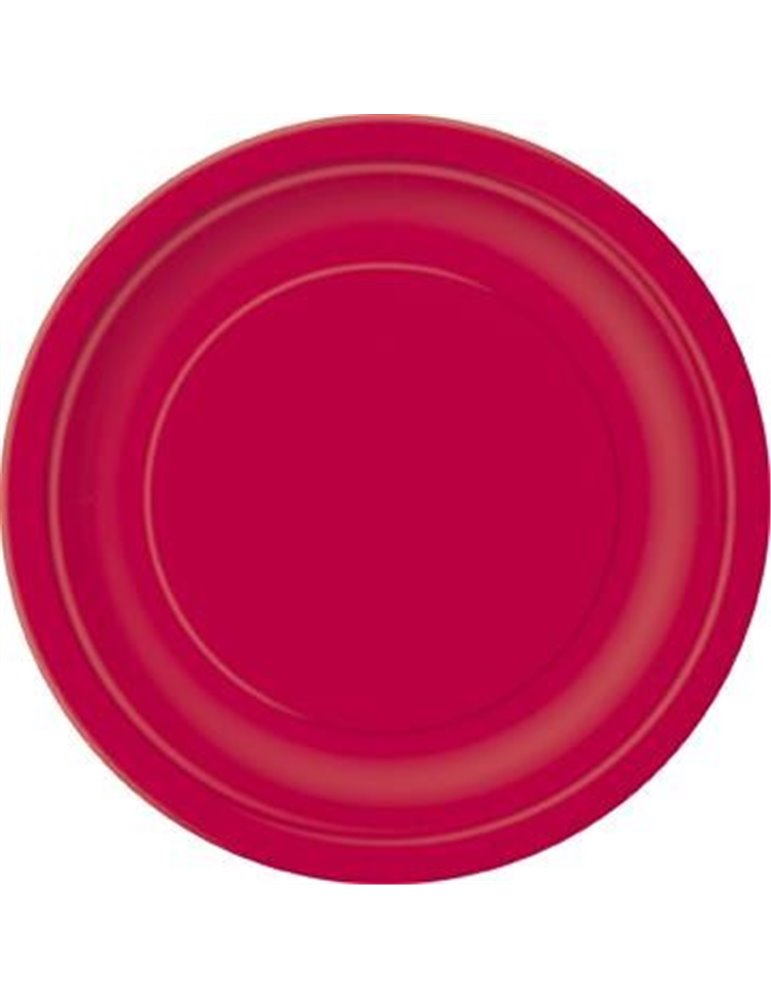 20 RUBY RED 7'' PLATES