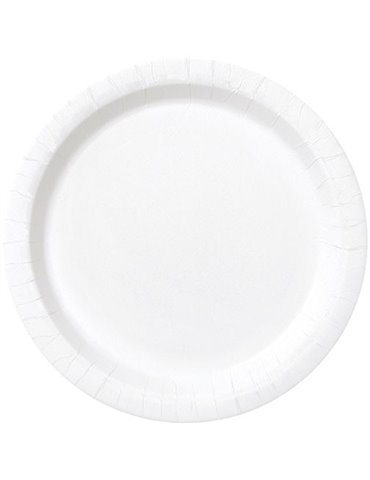 20 BRIGHT WHITE 7'' PLATES