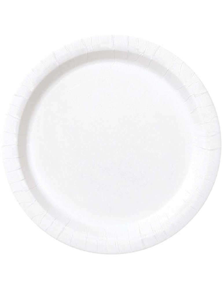 20 BRIGHT WHITE 7'' PLATES