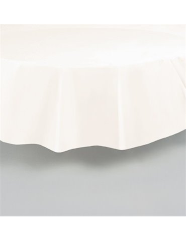 IVORY ROUND TABLECOVER 84 DIA