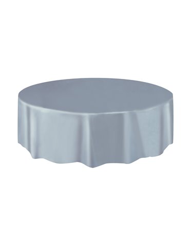 SILVER ROUND TABELCOVER 84 DIA