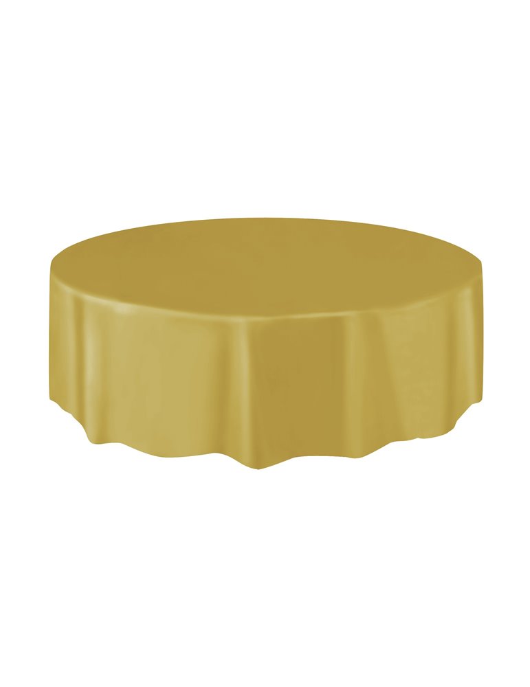 GOLD ROUND TABLECOVER 84 DIA