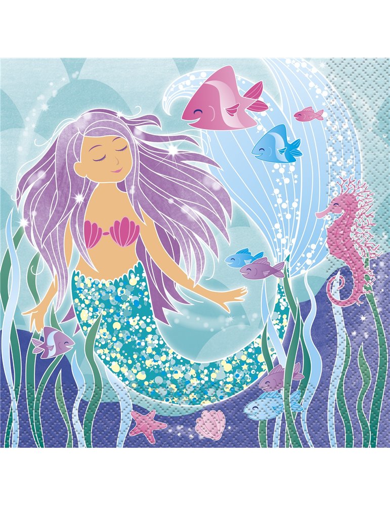 16 MERMAID LUNCH NAPKINS