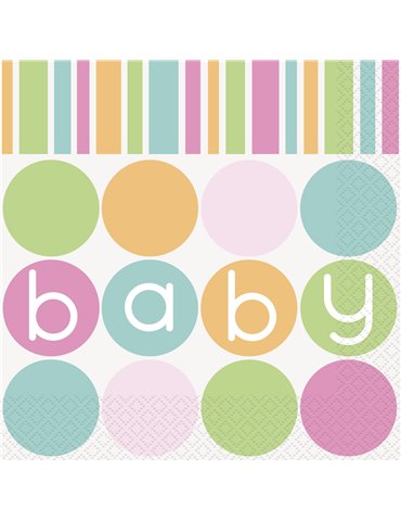 16 PASTEL BABY SHOWER LUNCH NAPKINS