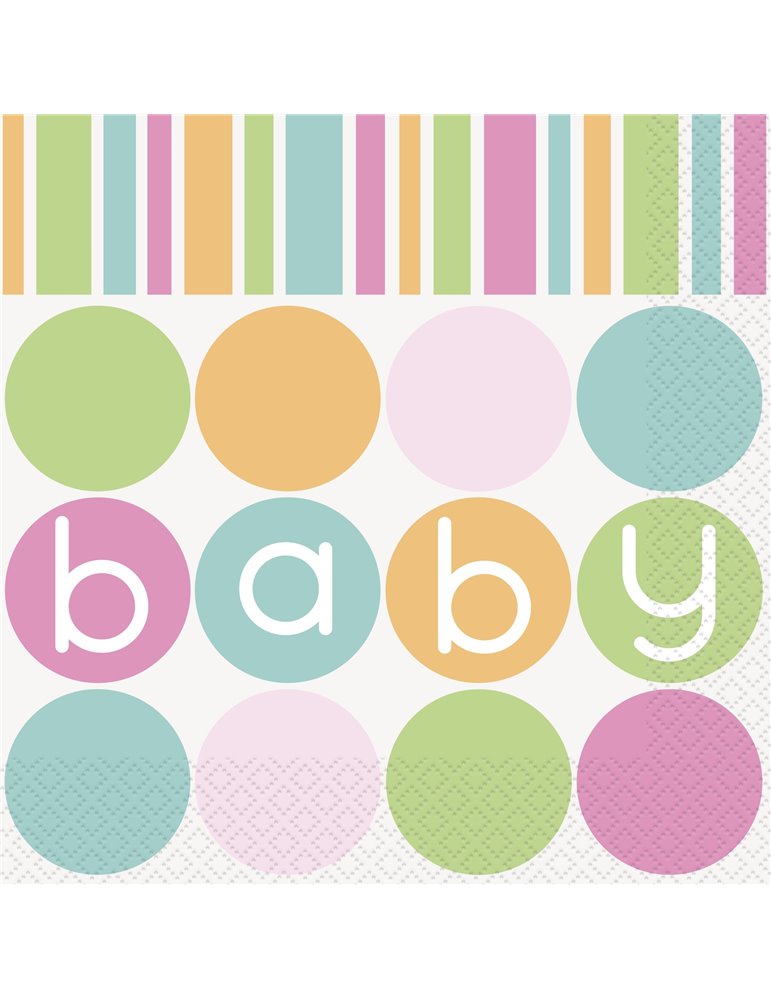 16 PASTEL BABY SHOWER LUNCH NAPKINS