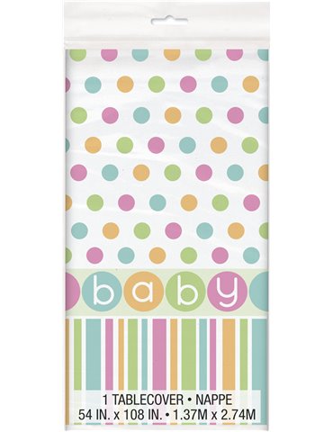 PASTEL BABY SHOWER TABLECOVER 54X84