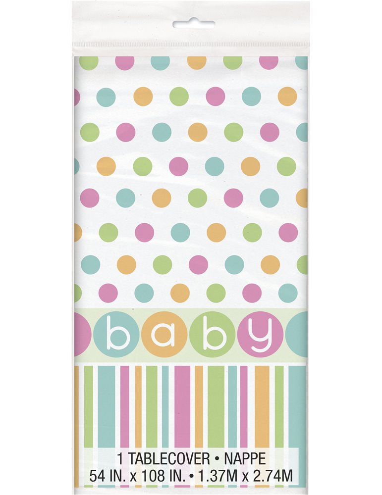 PASTEL BABY SHOWER TABLECOVER 54X84