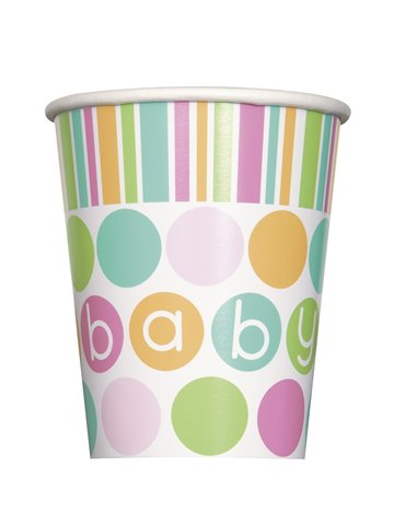 8 PASTEL BABY SHOWER 9OZ CUPS