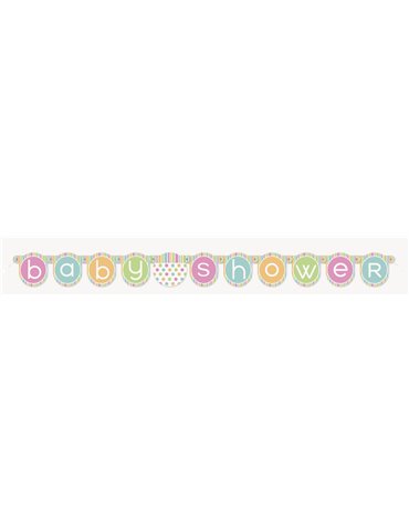 PASTEL BABY SHOWER JOINTED BANNER-LARGE