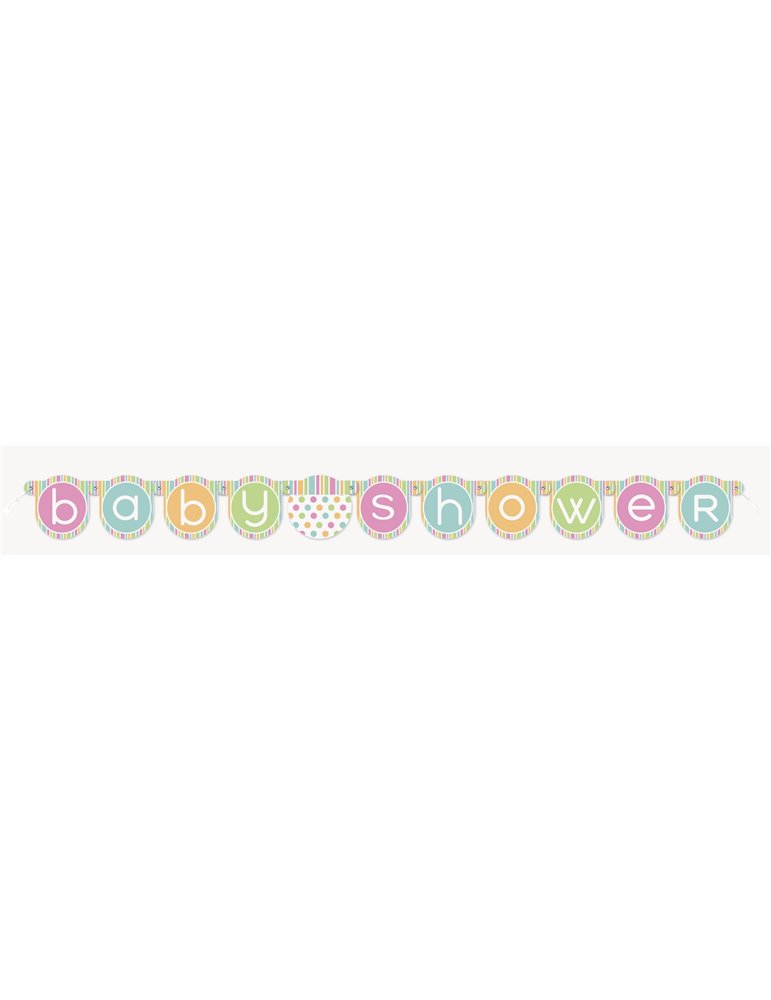 PASTEL BABY SHOWER JOINTED BANNER-LARGE