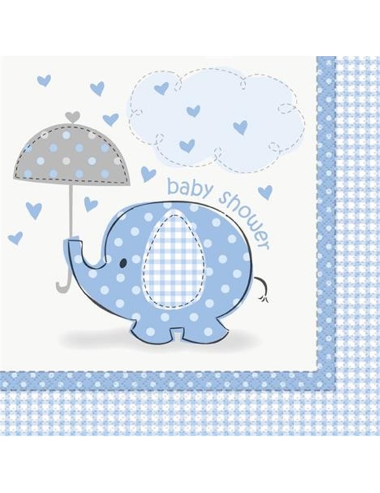 16 UMBRELLAPHANTS BLUE LUNCH NAPKINS