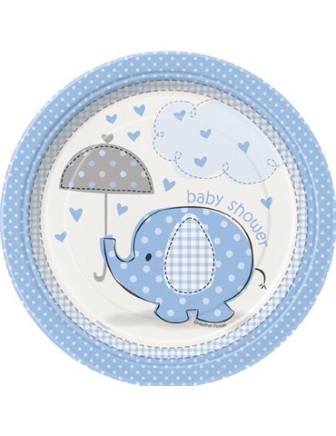 8 UMBRELLAPHANTS BLUE 7" PLATES