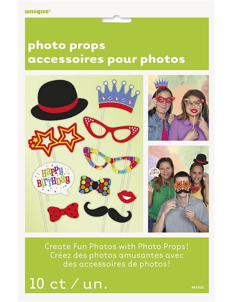 10 CONFETTI BIRTHDAY PHOTO PROPS