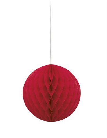 HONEYCOMB BALL 8" RED