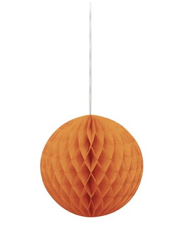 HONEYCOMB BALL 8" PUMPKIN ORANGE