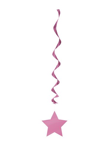 3 HOT PINK STAR HANG SWIRL-26"