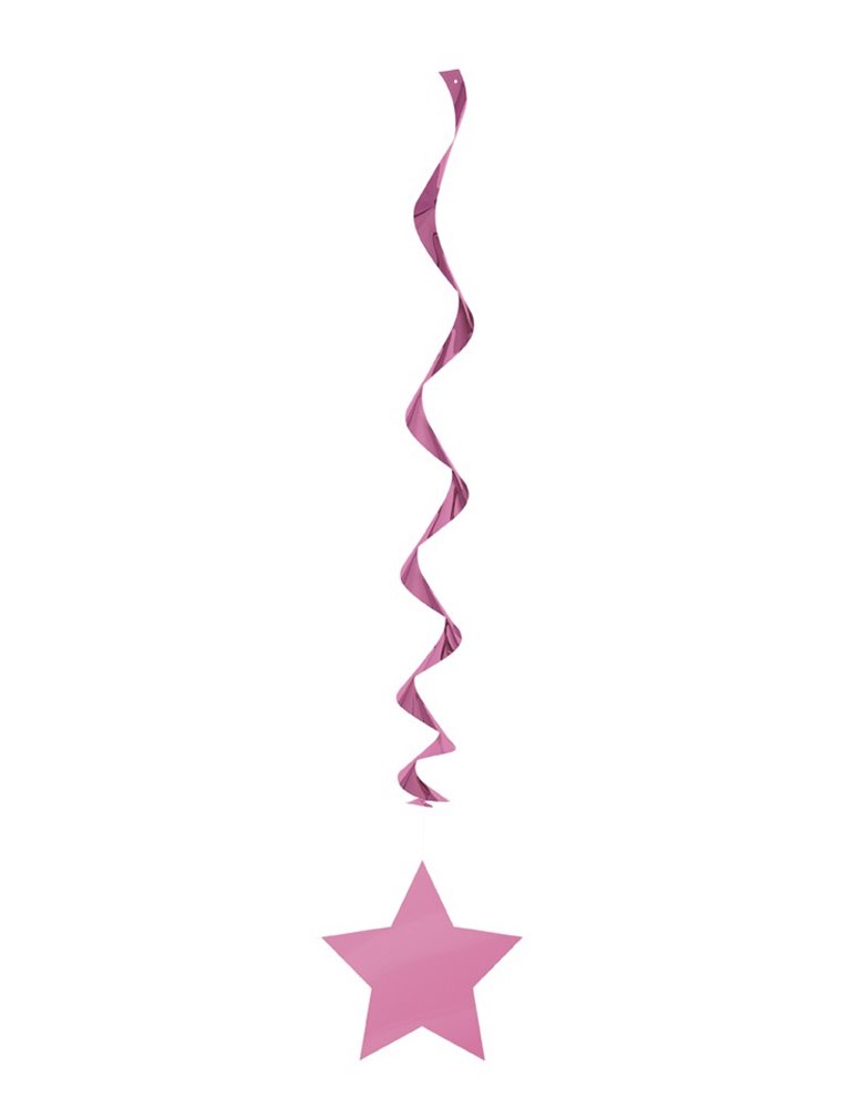 3 HOT PINK STAR HANG SWIRL-26"