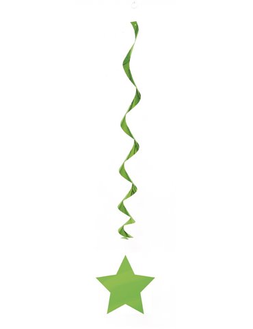 3 LIME GREEN STAR HANG SWIRL-26"