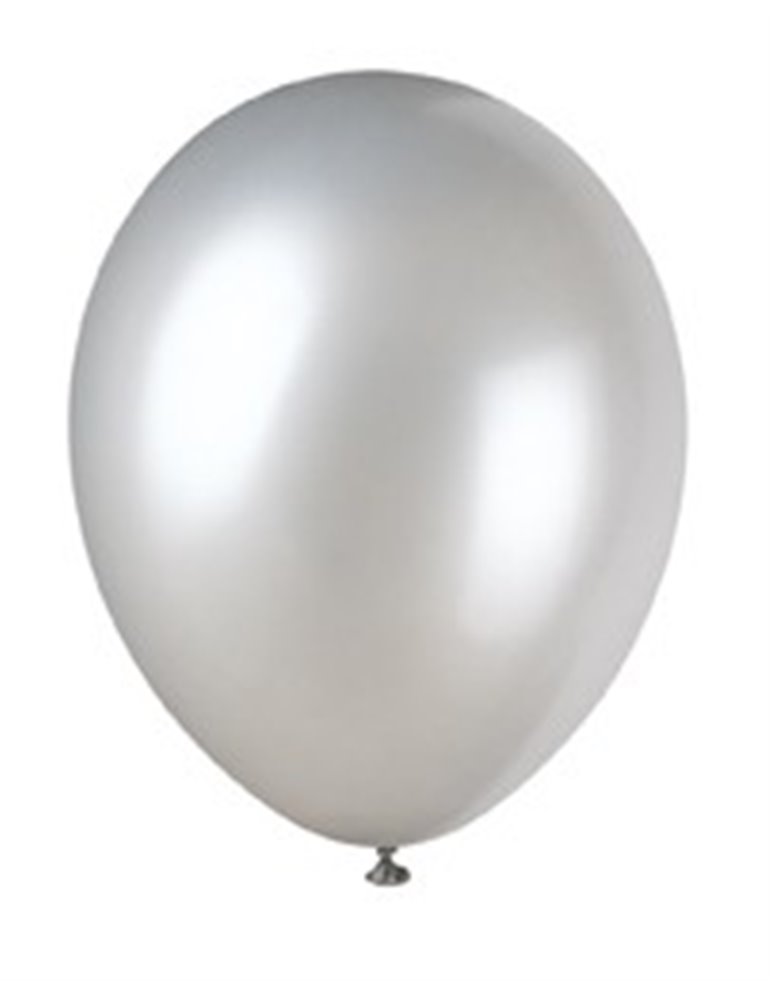 8 12'' PRL SHIMMER SILVER BALLOONS