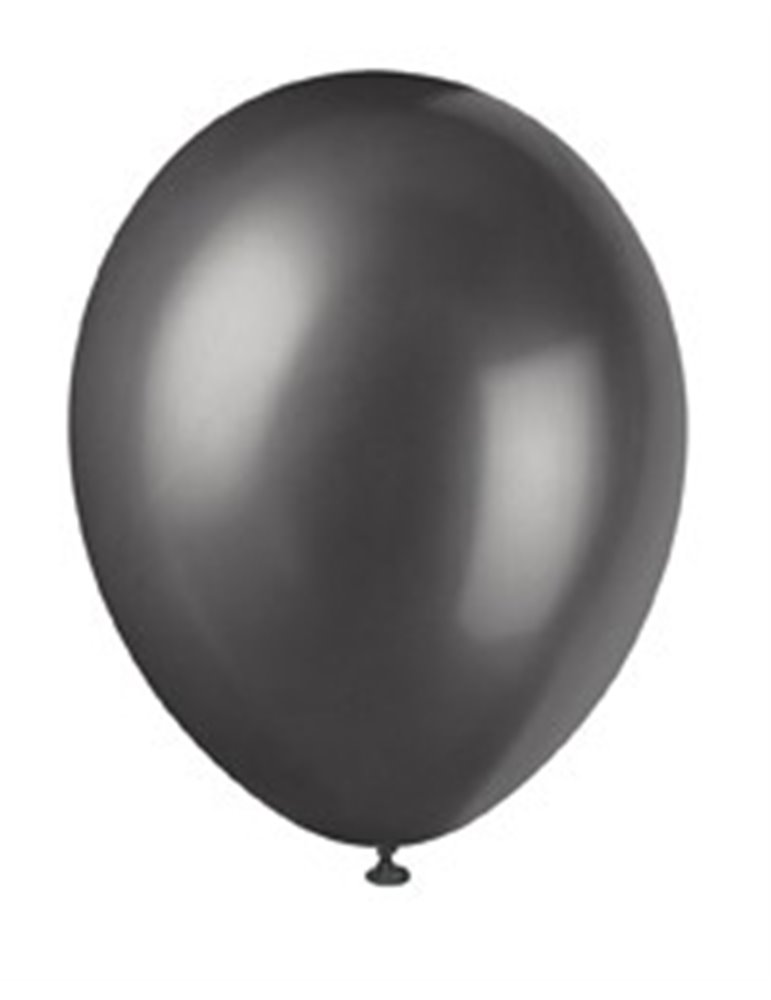 8 12" PRL INK BLACK BALLOONS