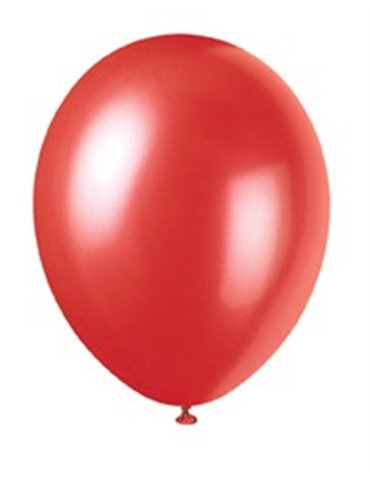 50 12" FLAME RED PEARLISED BALLOONS