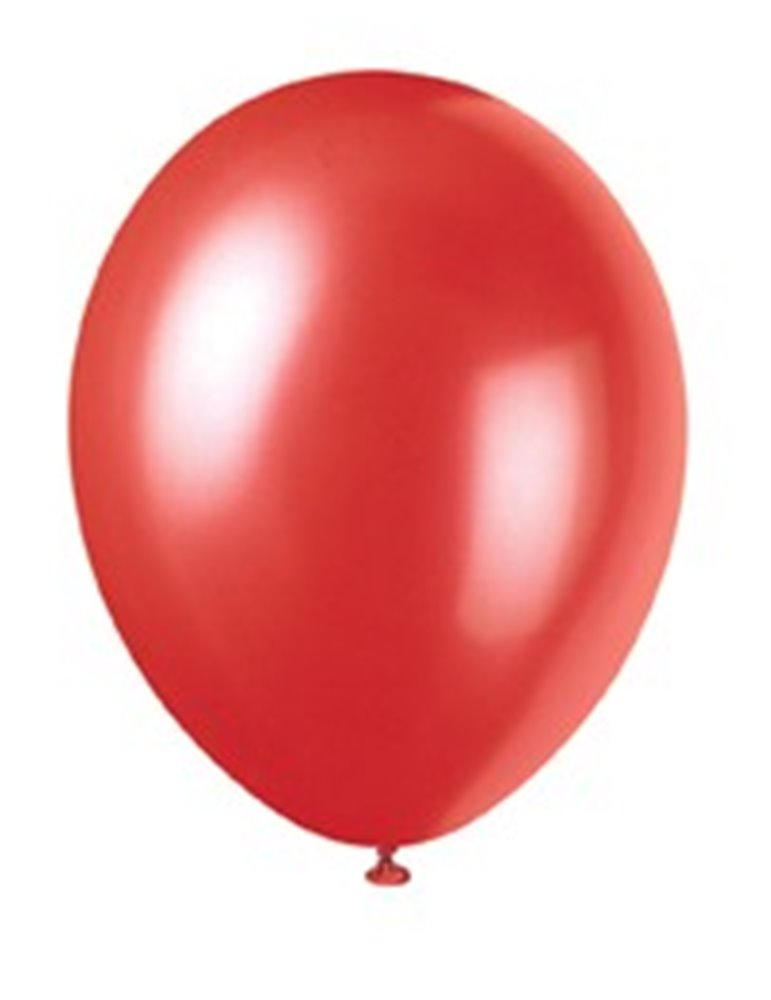 50 12" FLAME RED PEARLISED BALLOONS