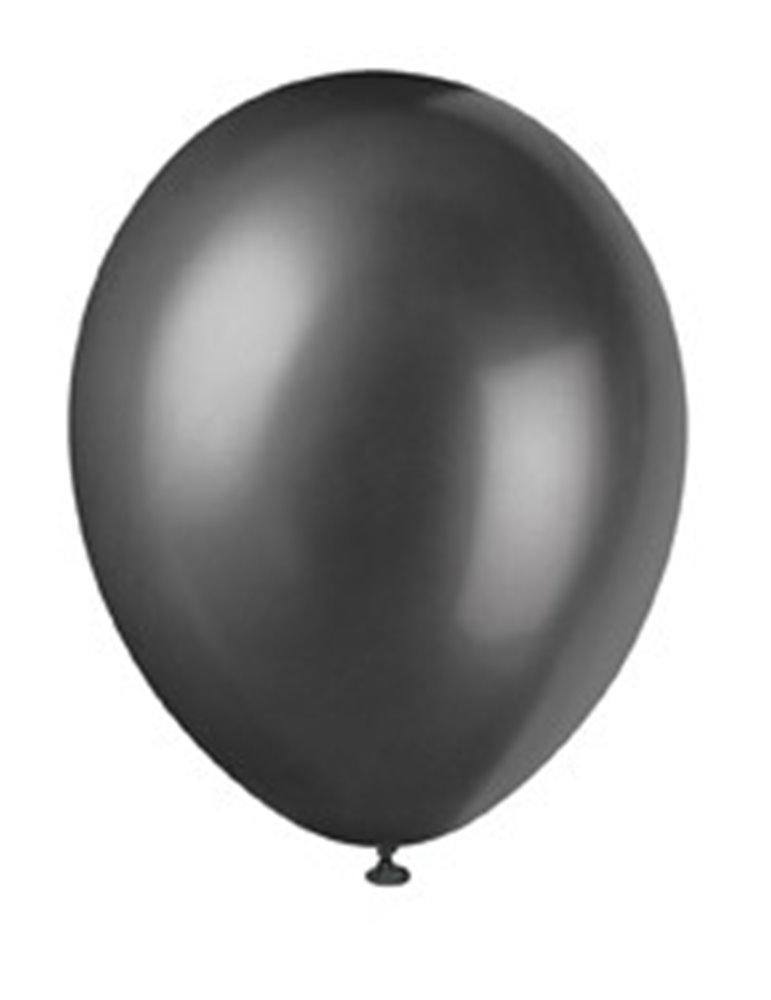 50 12" INK BLACK PEARLISED BALLOONS