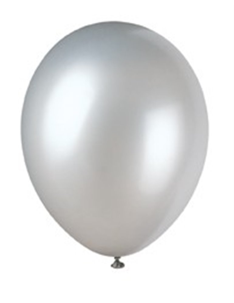 50 12" SHIMMERNG SILVER PEARLISED BALLOONS