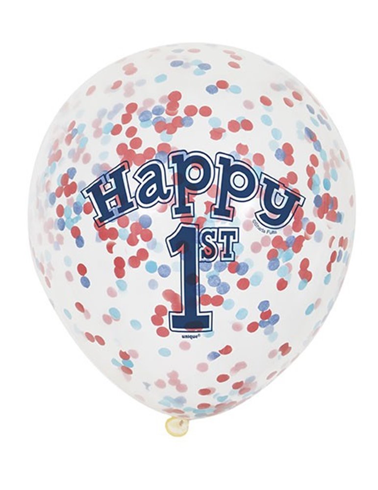 6 CLR 12" NAUTICAL 1BD BALLOONS W/CNF