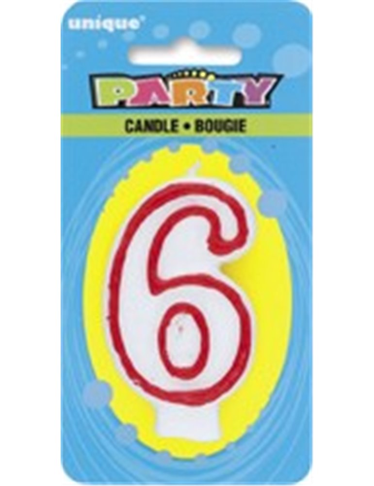 DELUXE NUMERL BIRTHDAY CANDLE 6